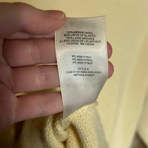 Aritzia Wilfred Free Harper Mock Neck Crop Knit 100% Wool Crop Sweater Size XS - Picture 4 of 6